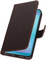 Pull Up Bookstyle voor Samsung Galaxy A6s Mocca