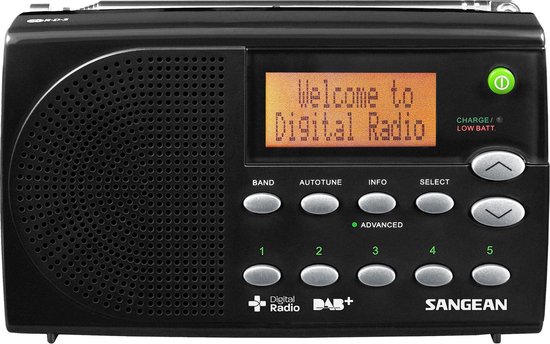 Sangean DPR-65 - DAB Radio - Draagbare Radio met DAB+ en FM - Zwart