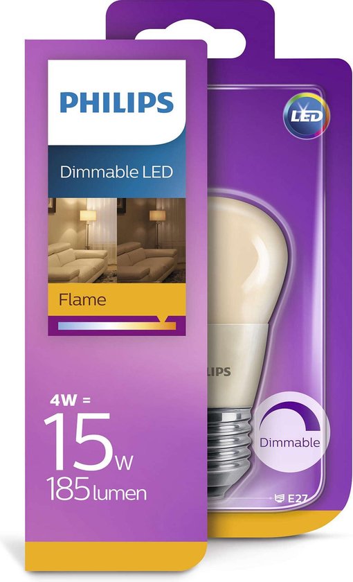 Led Lamp E27 4W Kogel Flame Dimbaar | bol.com