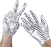 16 stuks: Handschoenen pols Pailletten - zilver