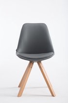 Clp Laval Bezoekersstoel - Vierkant - Kunstleer - Grijs - Kleur onderstel natura