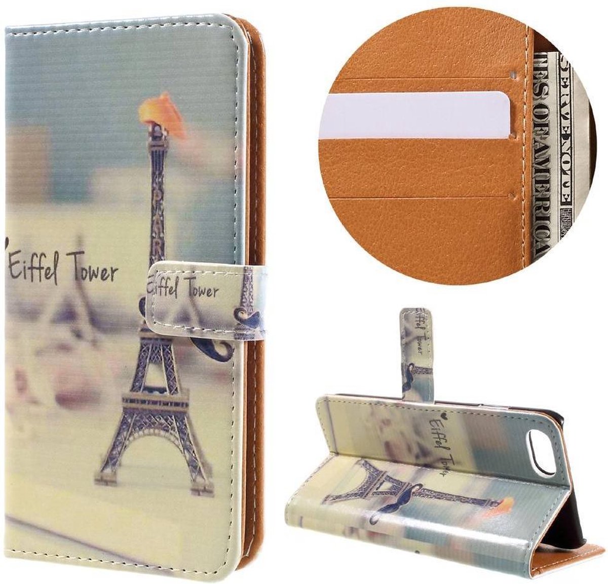 PU Leren Wallet iPhone 7/8/SE 2020 - Eiffeltoren
