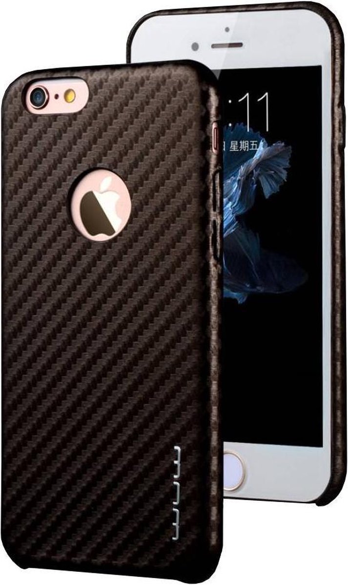 JLW PU Leren Carbon Softcase iPhone 6(s) - Bruin