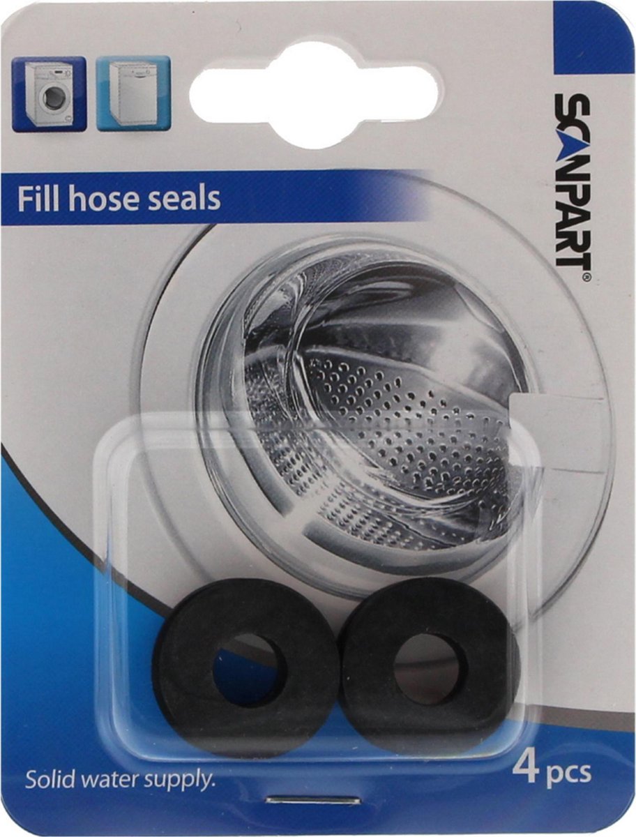 Scanpart o afdichtingsringen voor aanvoerslang wasmachine - Rubber ringen - 4 stuks