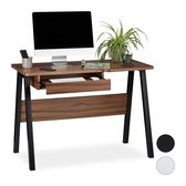 Relaxdays bureau - computertafel - computerbureau - uitschuifbaar - laptopbureau - tafel