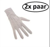2x Luxe Prins handschoenen wit mt.XL