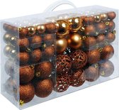 Christmas Kerstballen set - 100 ballen - koper, bruin - plastic