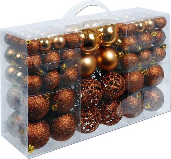 Christmas set - 100 ballen - bruin - plastic | bol.com