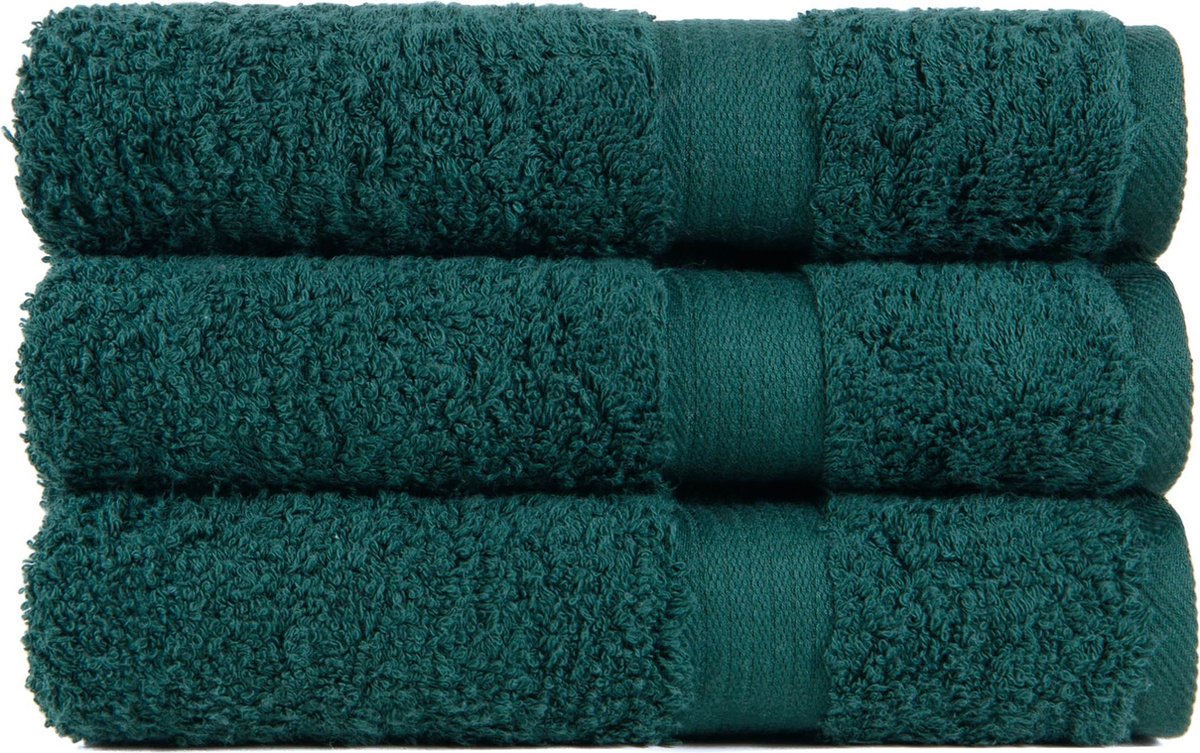 Handdoek 50x100 cm Luxor Uni Topkwaliteit Forest Green col 490 - 4 stuks