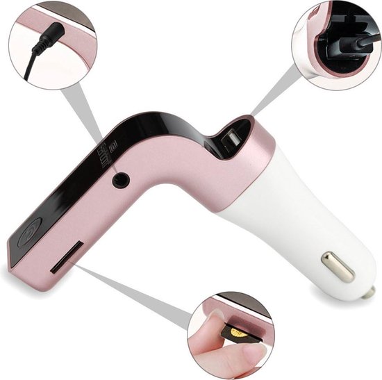 Bluetooth MP3 speler - autolader - met Micro SD slot - inclusief Aux Kabel - Zilver - Earldom