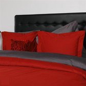 Refined Basic Twill hoeslaken - Rood - Lits-jumeaux (180x200 cm)