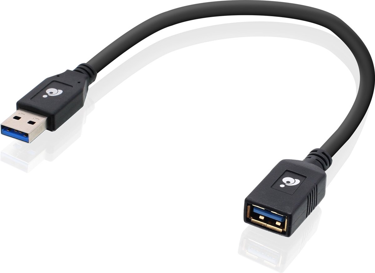 iogear G2LU3AMF USB-kabel USB 3.2 Gen 1 (3.1 Gen 1) 0,3 m USB A Zwart