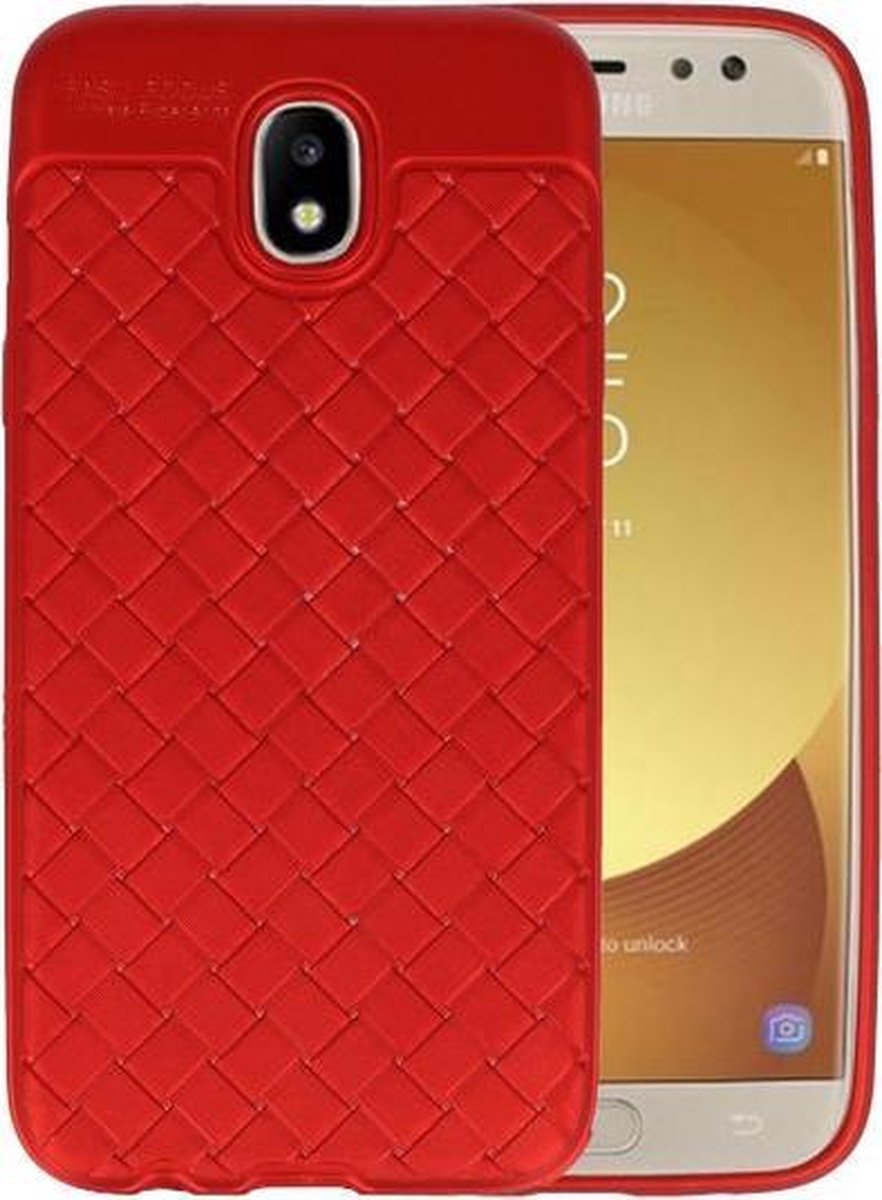Rood Geweven TPU case hoesje voor Samsung Galaxy J5 2017