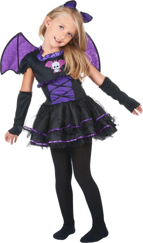 "Verkleedkostuum paars vleermuis voor meisjes Halloween outfit - Kinderkostuums - 98/104"