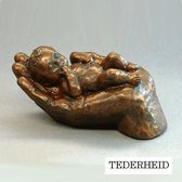 Parastone beeldje baby in hand - Tederheid - brons - 1229.20 - 4 cm hoog