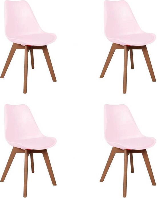 Peru ondanks Boomgaard Feel Furniture - Viktor designstoel set 4 - Vintage Roze | bol.com