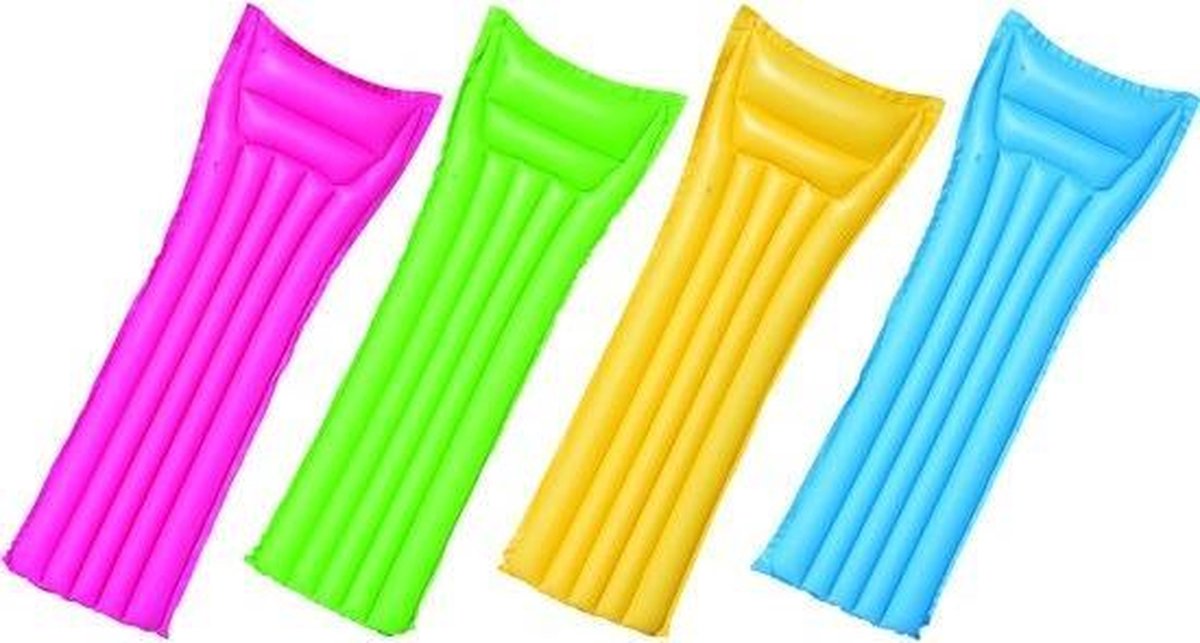 Opblaasbaar Zwembed - Zwemmatras - Luchtbed - Waterbed - Waterluchtbed - Mat Blauw - 183 x 69 cm – foto 3