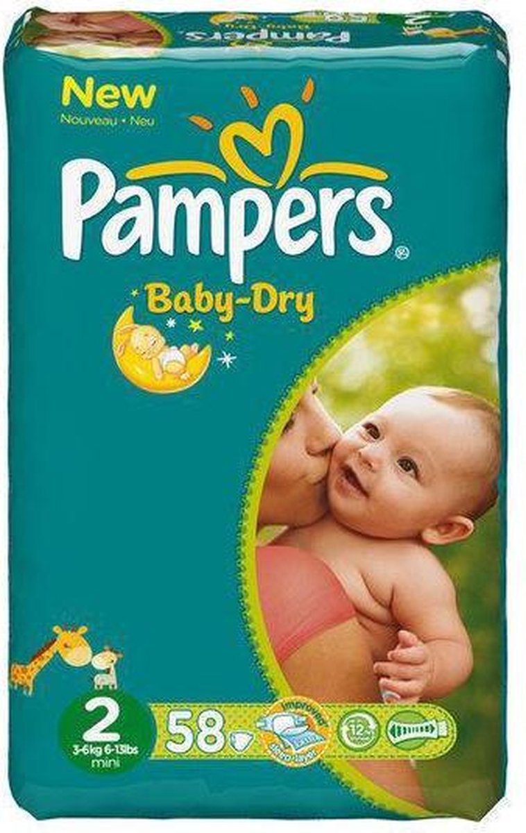 Tablet hoofdkussen passie Pampers Baby Dry Value Pack Mini 2x58 | bol.com