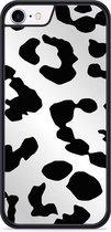 iPhone 8 Hardcase hoesje Luipaard Zwart Wit - Designed by Cazy