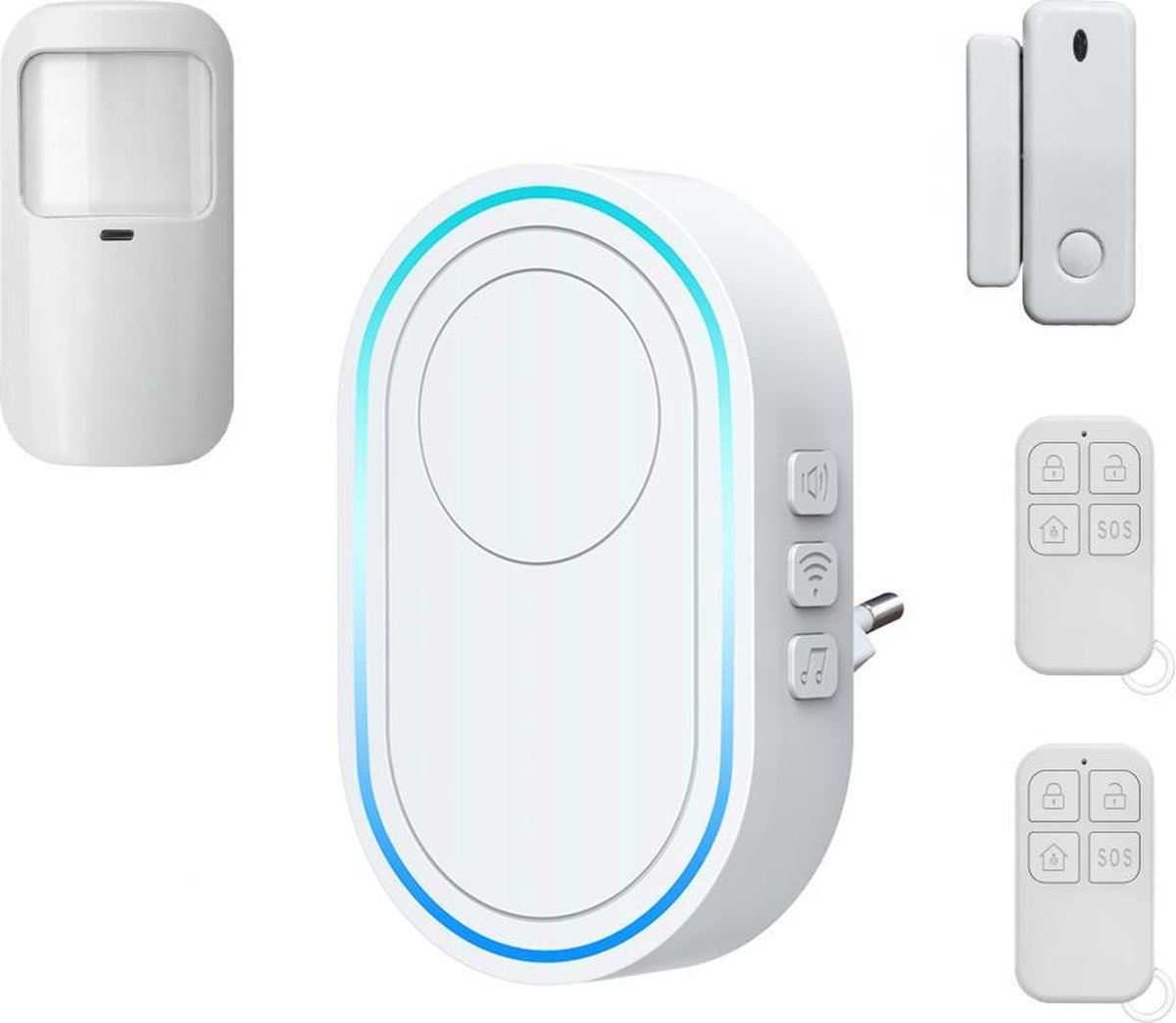 Doorsafe 3150 - Simpel WiFi Alarmsysteem + PIR bewegingssensor, deur/raamsensor & afstandsbedieningen