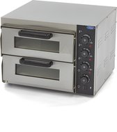 Bol.com Maxima Pizza Oven 2 Pizza's Ø 40 cm 2 Kamers - Geschikt voor Pizza Brood Taart - Met verlichting - Pizzaoven tot 350°C aanbieding