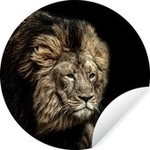 Papier peint Cercle - Lion - Animaux - Zwart - ⌀ 120 cm XXL