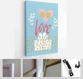 Holiday design, greeting cards, love creative concept, gift card, wedding invitation - Modern Art Canvas - Vertical - 1608177928 - 80*60 Vertical