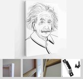 Albert Einstein portrait in line art. Einstein (1879-1955) was a German-born physicist who developed the theory of relativity - Modern Art Canvas - Vertical - 1586359945 - 115*75 V