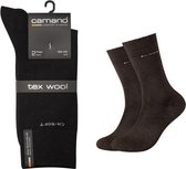 Camano 2 PACK Wol met Tex Unisex Bruin 35/38 Naadloos zonder knellende elastiek