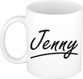 Jenny naam cadeau mok / beker sierlijke letters - Cadeau collega/ moederdag/ verjaardag of persoonlijke voornaam mok werknemers