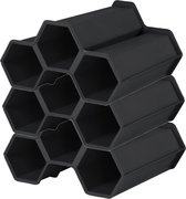 3x stuks stapelbare wijnrekken module voor 9 flessen L34 x B31 x H18 cm - Wijnfles houder hexagon