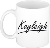 Kayleigh naam cadeau mok / beker sierlijke letters - Cadeau collega/ moederdag/ verjaardag of persoonlijke voornaam mok werknemers