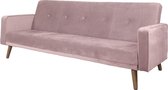 Slaapbank zitbank velvet roze 200cm Jackie bank