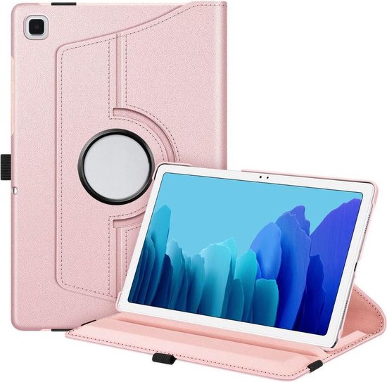 Book Cover Geschikt voor: Samsung Galaxy Tab A7 Lite Multi Stand Case - 360 Draaibaar Tablet hoesje - Tablethoes - Rosé Goud