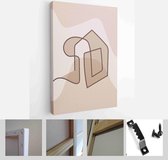 Modern Abstract Art Organic Illustration. Set of aesthetic bauhaus painting wall art for house decoration with single line - Modern Art Canvas - Vertical - 1980515900 - 40-30 Verti