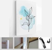 Blue and Gold Abstract Watercolor Compositions. Set of soft color painting wall art for house decoration or invitations - Modern Art Canvas - Vertical - 1965185254 - 80*60 Vertical