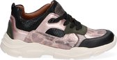 Braqeez Renee Run Meisjes Lage Sneakers - Zwart/Roze - Leer - Veters