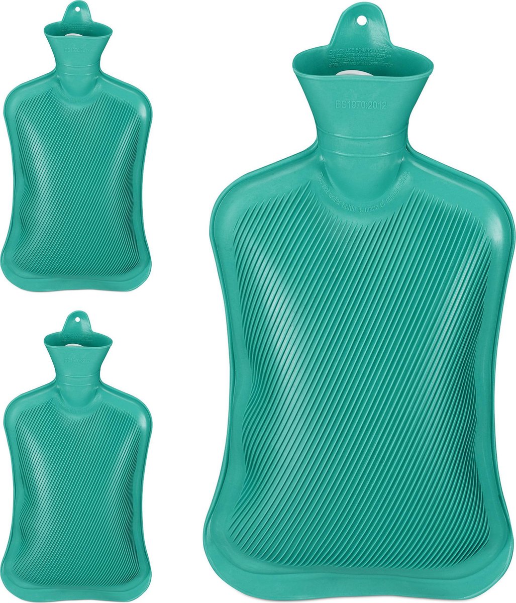 Goedkoopste 3x kruik rubber - bedkruik - warmwaterkruik - warmtekruik - zonder hoes - 2L