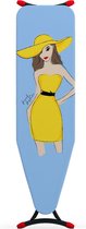 French Fashion Strijkplank ‘Goodlooking’ - 137 x 38 cm - Inclusief een overtrekspanner en siliconen matje - Grote strijkplank voor het comfortabel en snel strijken van was