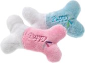 Flamingo Pluche Puppy Botjes Klein, Let Op ! Alleen De Kleur Blauw Word Geleverd ! - 13 X 5 X 2,5Cm