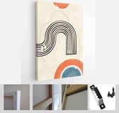 A trendy set of Abstract Hand Painted Illustrations for Postcard, Social Media Banner, Brochure Cover Design or Wall Decoration Background - Modern Art Canvas - Vertical - 19086989