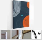 Abstract background night on Mars. Set of Abstract Black Hand Painted Illustrations for Postcard, Social Media Banner, Brochure Cover Design or Wall Decoration Background - Modern