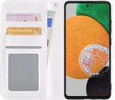 Hoes Geschikt voor Samsung A52s Hoesje Book Case Hoes Flip Cover Wallet Bookcase - Wit