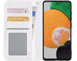 Hoesje - Met Pasjeshouder - Geschikt voor Samsung Galaxy A52s 5G - Luxe Bookcase Portemonee - Flip Case - Kunstleer Book Case - Flipcase - Book Cover - Walletcase - Portemonneehoes - Wit