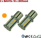 2 x BAU15s- 18x2835smd- Oranje 10-30v