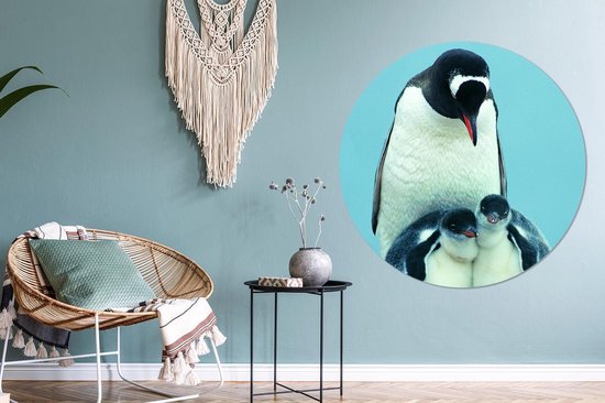 WallCircle - Tableau - Pingouin Xxl - Multicolore - 120 X 120 Cm