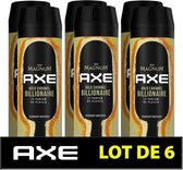 AXE Men's Deodorant Magnum Gold Caramel Bodyspray - 48 uur non-stop frisheid - Antibacterieel - Partij van 6 x 200 ml - 1,2 L