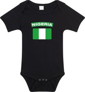 Nigeria baby rompertje met vlag zwart jongens en meisjes - Kraamcadeau - Babykleding - Nigeria landen romper 80 (9-12 maanden)