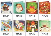 Set van 8 verschillende Diamond Painting Kerstkaarten (HK1432)