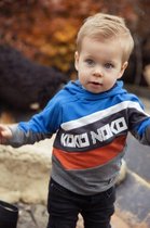 Koko Noko Sweater jongen bright blue + grey melee maat 98